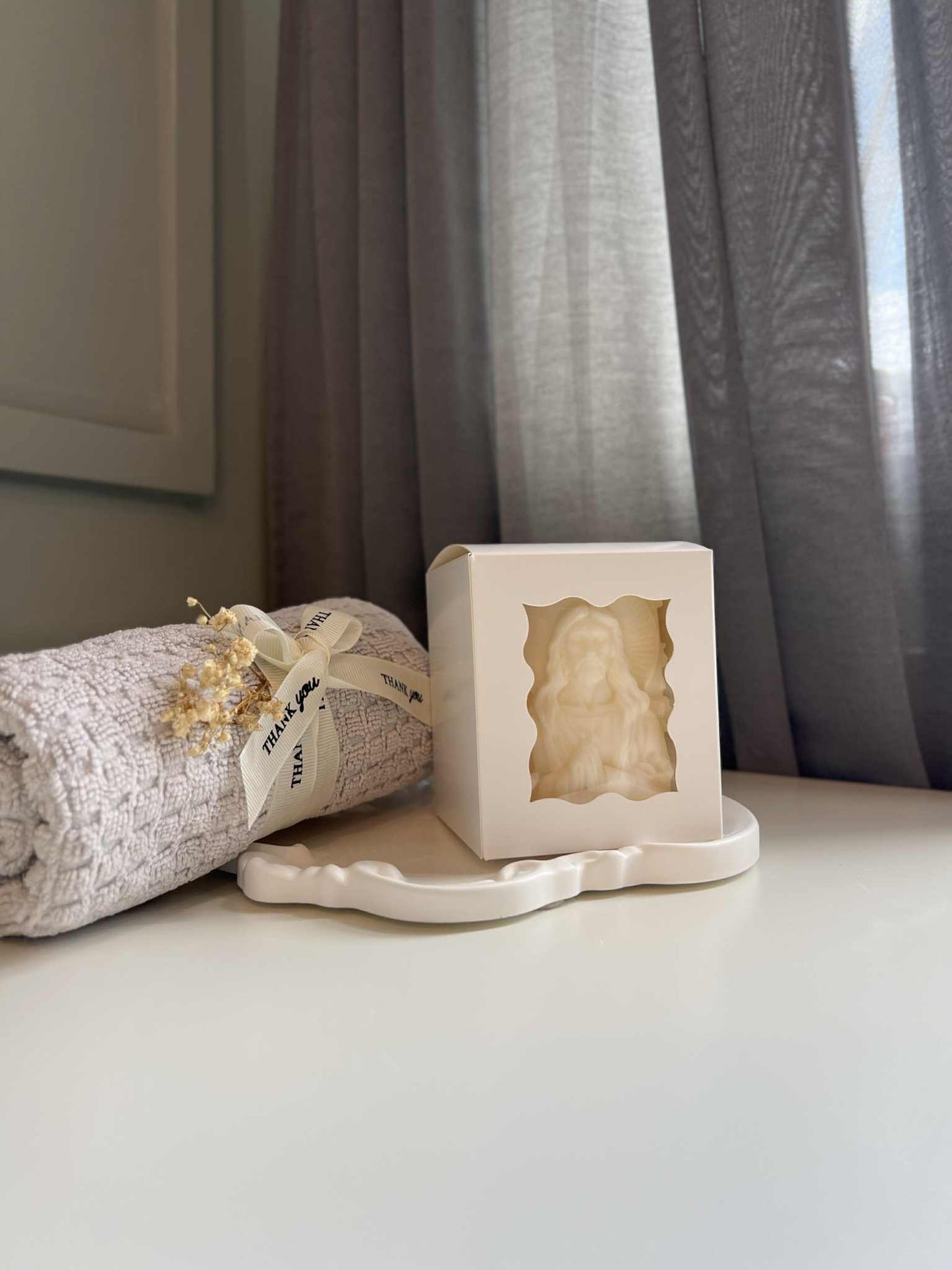 Handmade Sculpted Jesus Candle