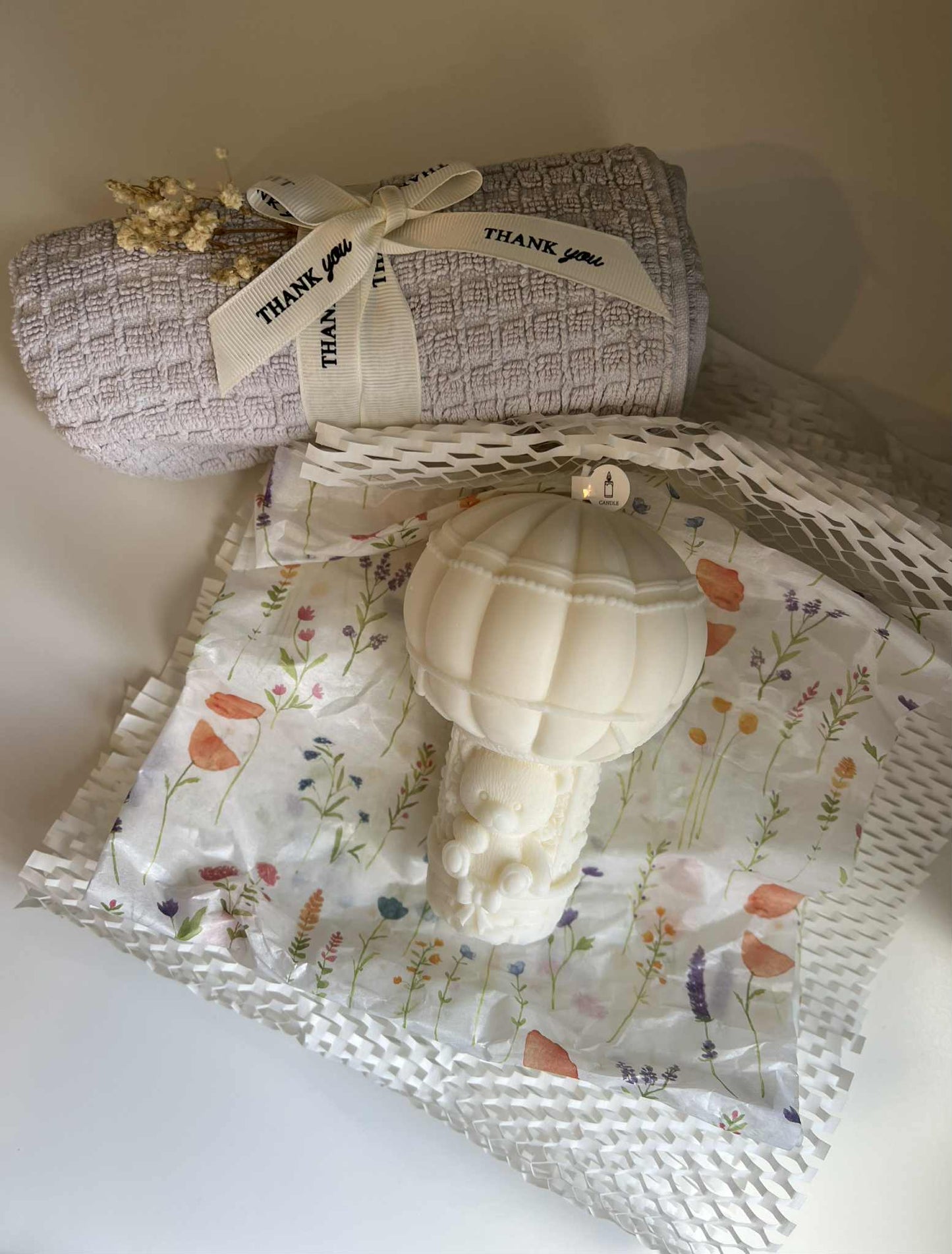 Hot Air Balloon Bear Candle