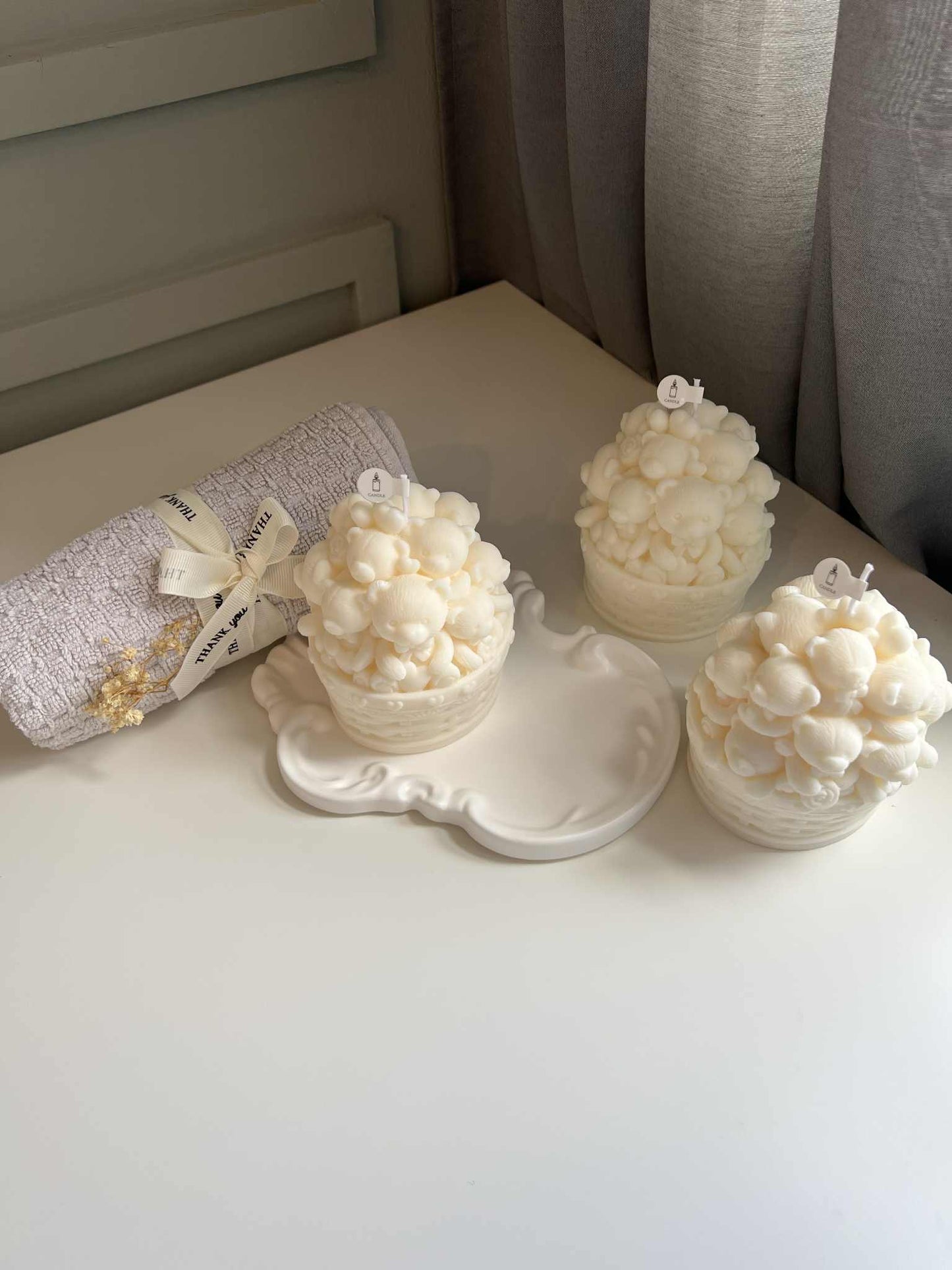 Teddy Bear Basket Candle