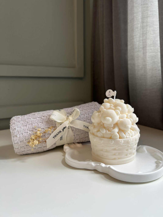 Teddy Bear Basket Candle