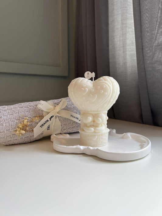 Romantic Heart Candle – Handmade Sculpted Design