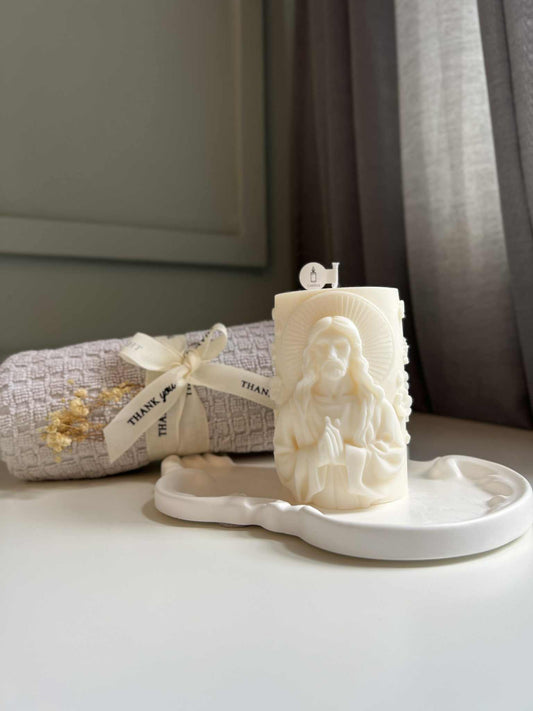 Handmade Sculpted Jesus Candle