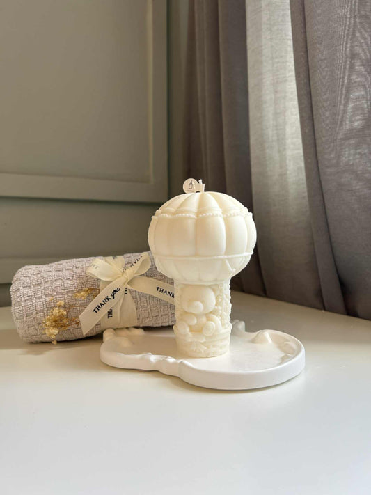 Hot Air Balloon Bear Candle